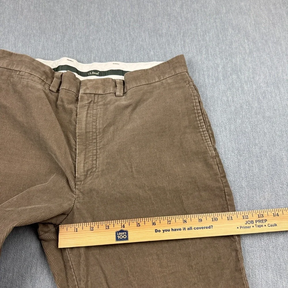 L.L. Bean‎ Corduroy Pants Mens 33x29 Brown Tan Comfort Waist Stretch Classic Fit